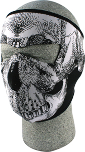 Full-Face Neoprene Mask - Face Mask Neo Blk/Wht Skull