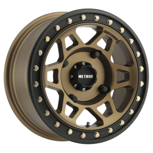 MR405 UTV Beadlock 15x7 4+3/13mm Offset 4x136 106mm CB Bronze Wheel - Matte Black Ring