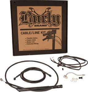 Extended Black Control Cable Kit for 15" Bagger Bars - Fits 21-23 Harley Davidson Touring Models