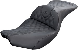 Road Sofa Lattice Stitched 2-Up Seat Black Gel