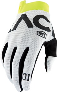 100% Men's iTrack Gloves - White, Small