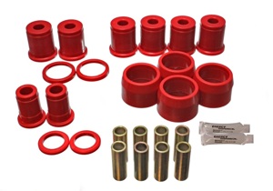 Rear Control Arm Bushings w/Thrust Washers - Red by Energy Suspension