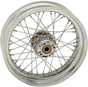 17x4.5 Laced Wheel - Chrome Hub w/ Chrome Rim - Side Valve Hole - for 08-17 FXD/â€‹FXDWG (w/o ABS)