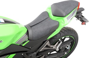 Sport Plain Suede Solo Seat Black Gel - For 13-17 Kawasaki EX300 Ninja