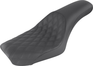 Profiler Lattice Stitched 2-Up Seat - Black - For 04-05 FXDWG Wide Glide