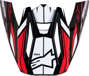 Alpinestars S-M5 Visor Action 2 Black/White/Bright Red Glossy - Fits ALPINESTARS S-M5 Helmet