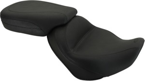 Two-Piece Plain Vinyl 2-Up Seat - Black - For Triumph America Speedmaster