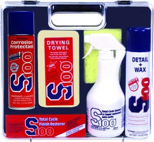 Cycle Care Set - Cleaner, Detail & Wax, Finish Restorer, Sponge, & Towel