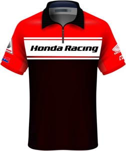 Men's Honda Team Pit Shirt - Honda Team Pit Shirt Redblk Md