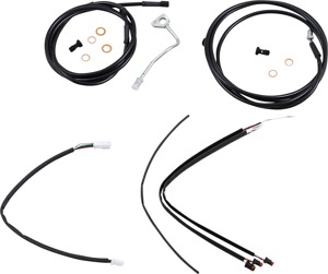 Extended Black Control Cable Kit for 18" Gorilla Bars - Fits 17-20 Harley Davidson Touring Models