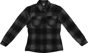 ICON Women's Fallblock CX Flannel Jacket 2XL Gray/Black - Casual style with motorcycle protection