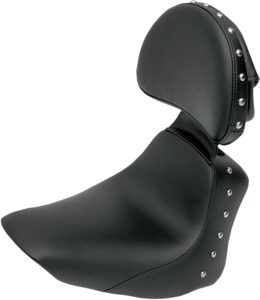 Heels Down Studded Solo Seat Gel w/Backrest Low&Forward - For FLSTN FLSTC