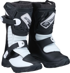 Moose Offroad M1.3 Child MX Boots Black/White Size 12 - Durable MX boots for kids