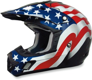 FX-17 Flag Full Face Offroad Helmet Red/White/Blue/Black Large