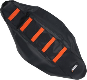 Black/Orange Ribbed Seat Cover - For 13-17 KTM 85 SX