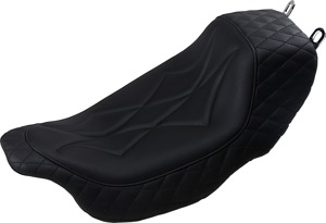 Revere Journey Diamond Black Solo Seat w/ Black Stitching - For 06-20 Harley FLH FLT