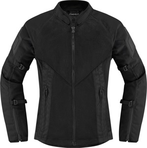 ICON Women's Mesh AF Jacket Black XS - Durable mesh riding jacket for women