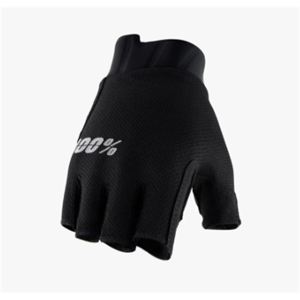 100% Women's Exceeda Gel Short Finger Gloves - Black, Size WSM