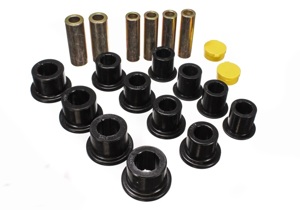 Black Front Leaf Spring Bushing Set - For 00-04 Ford Excursion 4WD / 99-04 F250/F350 4WD