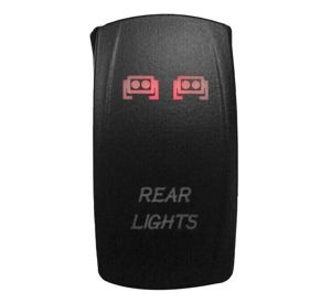 Lighted Switch Rear Light On/Off Red