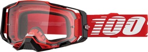 100% Armega Off-Road Goggles, Red/Black Frame, Clear Lens