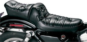 Regal Pillow Naugahyde 2-Up Seat Black Foam - For 82-03 Harley XL