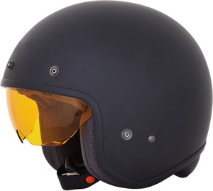 FX-142 3/4 Open Face Helmet Matte Black w/Yellow Shield X-Large