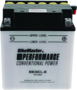 BikeMaster BB30CL-B Conventional Battery, 300CCA