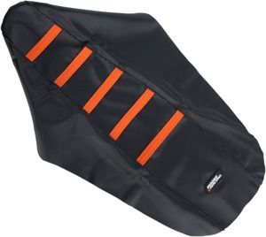 Black/Orange Ribbed Seat Cover - For 03-07 KTM XC/W SX/F EXC MXC