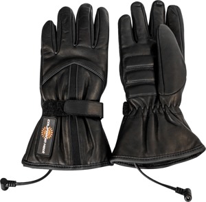 12V Heated Leather Gloves Black Medium