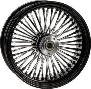 HardDrive RR 48-Spoke Black Rear Wheel 18x4.25 For 2000+ Models - Rear spoked wheel, fits 2000+ models