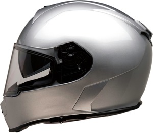 Warrant Solid Full Face Street Helmet Gloss Silver 2X-Large