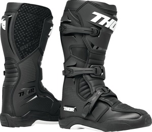 THOR Blitz XR Boots Black/White Adult Size 9 - Off-road riding boots for adults