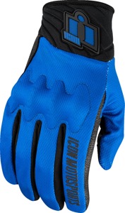 ICON Anthem3 Gloves Men's XL Black/Blue - Short cuff sport riding gloves