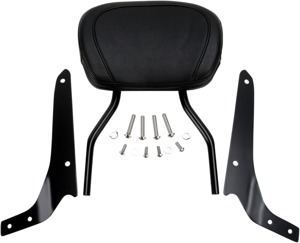 Short Round 14" Sissy Bar - Black - For 10-17 Honda Shadow Phantom