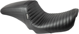 Kickflip Pleated Vinyl 2-Up Seat Black Foam - For 04-05 Harley FXD Dyna