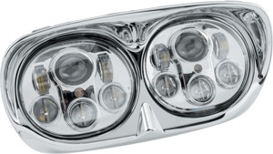 Chrome LED Headlight - Dual 5.75in - Fits 98-13 Harley Davidson Road Glide Models