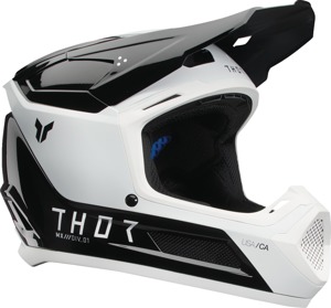 Thor Youth Fleet Storm Helmet - Medium, Gloss Black/White - Youth MX helmet, Medium, Gloss Black/White