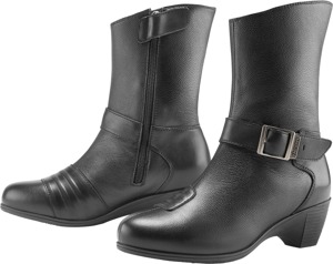 ICON Women's Tuscadero Boots Black US Size 6 - Protective riding boots for women