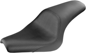 Profiler Basketweave Vinyl 2-Up Seat Black Low - For 13-19 Yamaha XVS950 Bolt