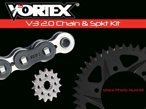 V3 Chain & Sprocket Kit Black RX Chain 520 15/43 Hardcoat Aluminum - For 03-06 Honda CBR600RR