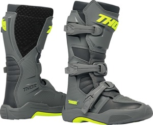 Thor Youth Blitz XR Boots Charcoal/Gray Size 3 - Durable off-road youth boots