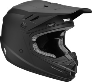 Youth Sector Full Face Offroad Helmet Solid Black Y-Small