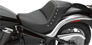 Renegade Deluxe Studded Solo Seat Black Gel Low - For Kawasaki VN900 Vulcan Classic