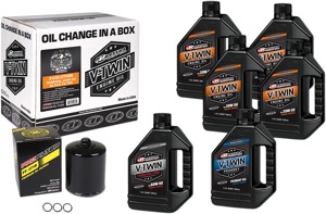 V-Twin Oil Change Kit Mineral w/ Black Filter Evolution