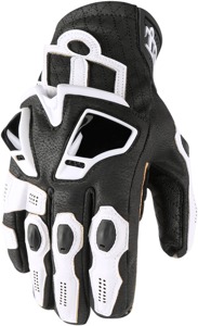 Hypersport Leather Cold Weather Short Cuff Gloves - White Men's Small