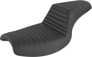 Step-Up Tuck and Roll 2-Up Seat - Black - For 82-94 Harley FXR