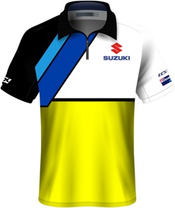 Men's Suzuki Team Pit Shirt - Suz Team Pit Shirt Yelblk Lg