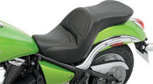 Explorer Stitched 2-Up Seat Black Gel - For 07-18 Kawasaki VN900 Vulcan Custom