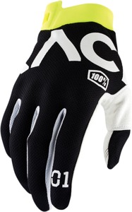 100% iTrack Men's XL Gloves Black Textile